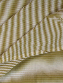 Olive Green White Block Printed Cotton Fabric Per Meter - F001F2390