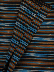 Blue Black grey Hand Woven Ikat Handloom Cotton Fabric Per Meter - F002F2215