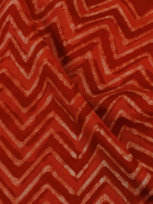 Red White Hand Block Printed Chanderi Silk Fabric Per Meter - F0916200