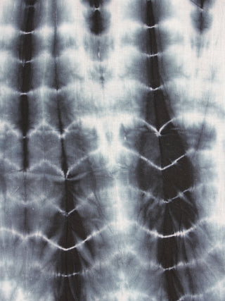 Black White Shibori Dyed Cotton Fabric Per Meter - F0916186