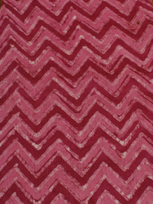 Dark Pink Red White Hand Block Printed Chanderi Silk Fabric Per Meter - F0916199
