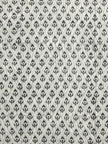 Ivory Grey Black Hand Block Printed Cotton Fabric Per Meter - F001F1058
