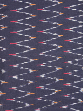Blue Ivory Red Yellow Hand Woven Ikat Handloom Cotton Fabric Per Meter - F002F2432
