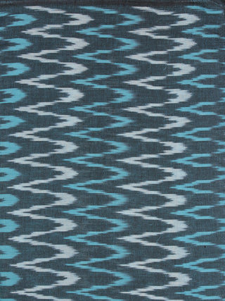 Grey Blue Ivory Pochampally Hand Weaved Ikat Fabric Per Meter - F0916724