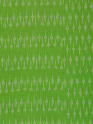 Parrot Green Grey Pochampally Hand Weaved Ikat Mercerised Cotton Fabric Per Meter - F002F1746