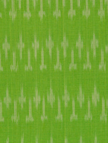 Parrot Green Grey Pochampally Hand Weaved Ikat Mercerised Cotton Fabric Per Meter - F002F1746
