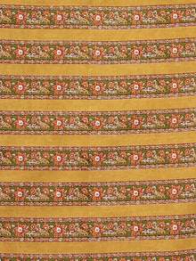 Mustard Green Orange Block Printed Cotton Fabric Per Meter - F001F2251
