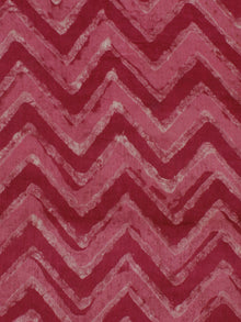 Dark Pink Red White Hand Block Printed Chanderi Silk Fabric Per Meter - F0916199