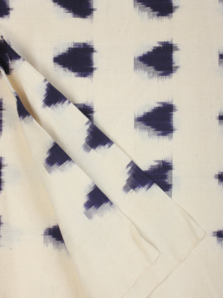 White Black Hand Woven Double Ikat Handloom Cotton Fabric Per Meter - F002F2216