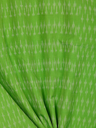 Parrot Green Grey Pochampally Hand Weaved Ikat Mercerised Cotton Fabric Per Meter - F002F1746