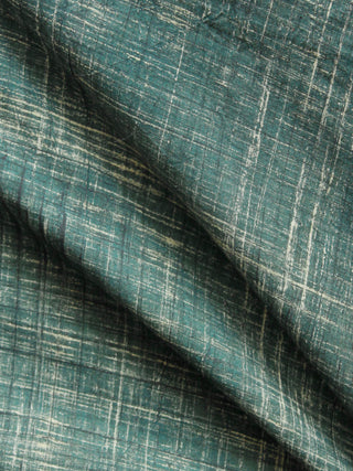 Teal Green Ivory Ajrakh Printed Cotton Fabric Per Meter - F003F1515