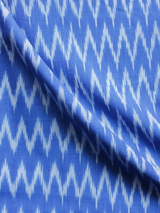 Blue Grey Hand Weaved Ikat Mercerised  Fabric Per Meter - F002F1413