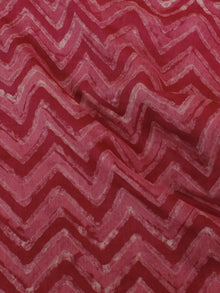 Dark Pink Red White Hand Block Printed Chanderi Silk Fabric Per Meter - F0916199