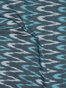 Grey Blue Ivory Pochampally Hand Weaved Ikat Fabric Per Meter - F0916724