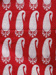 Red Black Beige Bagh Printed Cotton Fabric Per Meter - F005F1694