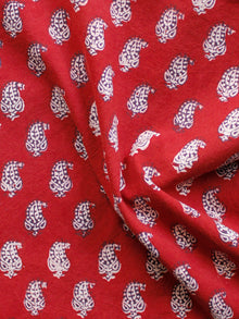Red Black Beige Bagh Printed Cotton Fabric Per Meter - F005F1695