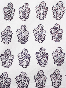 Ivory Black Bagh Printed Cotton Fabric Per Meter - F005F1696