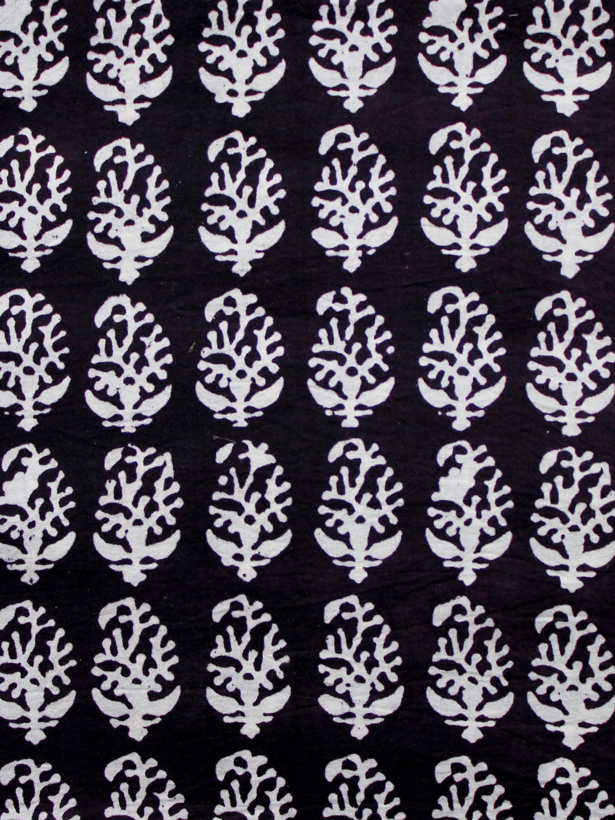 Black Ivory Bagh Printed Cotton Fabric Per Meter - F005F1697