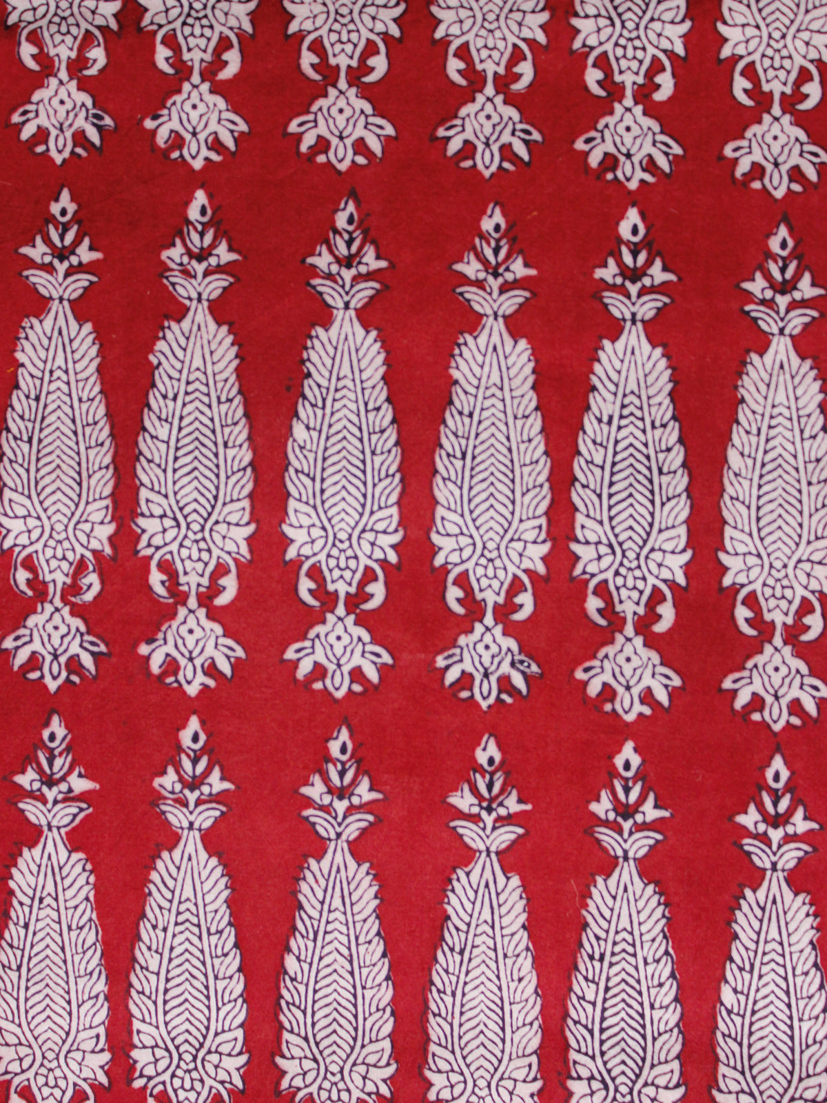 Red Black Beige Bagh Printed Cotton Fabric Per Meter - F005F1698