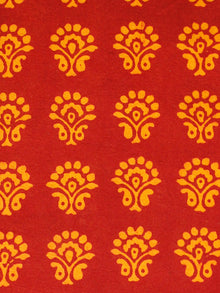 Red Orange Bagh Printed Cotton Fabric Per Meter - F005F1700