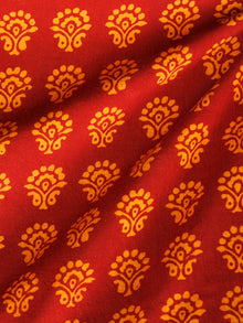 Red Orange Bagh Printed Cotton Fabric Per Meter - F005F1700