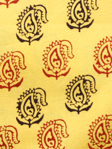 Yellow Black Rust Bagh Printed Cotton Fabric Per Meter - F005F1701
