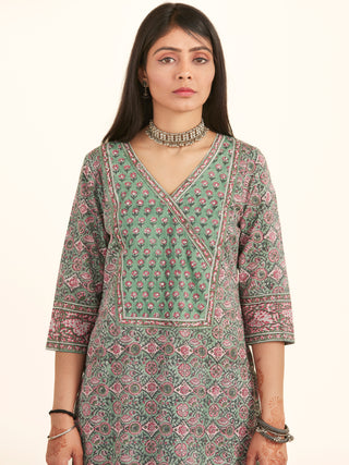 Jashn Meena Set Of Kurta Pants Kota Doria Dupatta