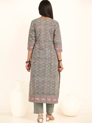 Jashn Meena Set Of Kurta Pants Kota Doria Dupatta