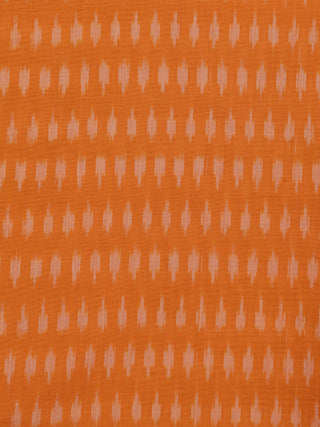 Orange Grey Pochampally Hand Weaved Ikat Mercerised Cotton Fabric Per Meter - F002F1747