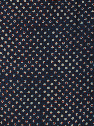 Indigo Ivory Red Hand Block Printed Modal Cotton Fabric Per Meter - F001F2138