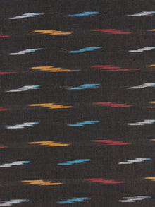 Black Multi Color Pochampally Hand Weaved Ikat Fabric Per Meter - F0916725