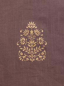 Rosewood Brown Gold Hand Block Printed Cotton Fabric Per Meter - F001F2002