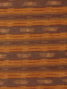 Rust Brown Ivory Pochampally Hand Weaved Ikat Fabric Per Meter - F002F857