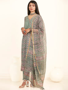 Jashn Meena Set Of Kurta Pants Kota Doria Dupatta