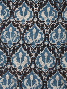 Indigo Black Hand Block Printed Cotton Fabric Per Meter - F001F2451