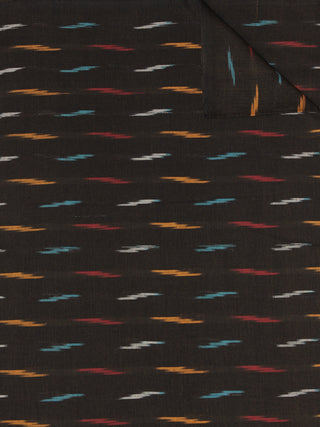 Black Multi Color Pochampally Hand Weaved Ikat Fabric Per Meter - F0916725