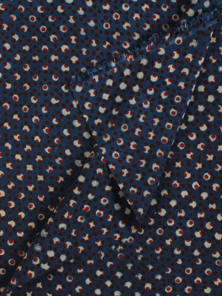 Indigo Ivory Red Hand Block Printed Modal Cotton Fabric Per Meter - F001F2138