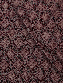 Maroon Ivory Black Ajrakh Block Printed Cotton Fabric Per Meter - F0916685