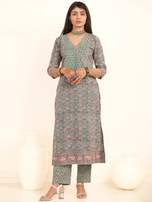 Jashn Meena Set Of Kurta Pants Kota Doria Dupatta
