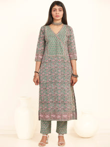 Jashn Meena Set Of Kurta Pants Kota Doria Dupatta