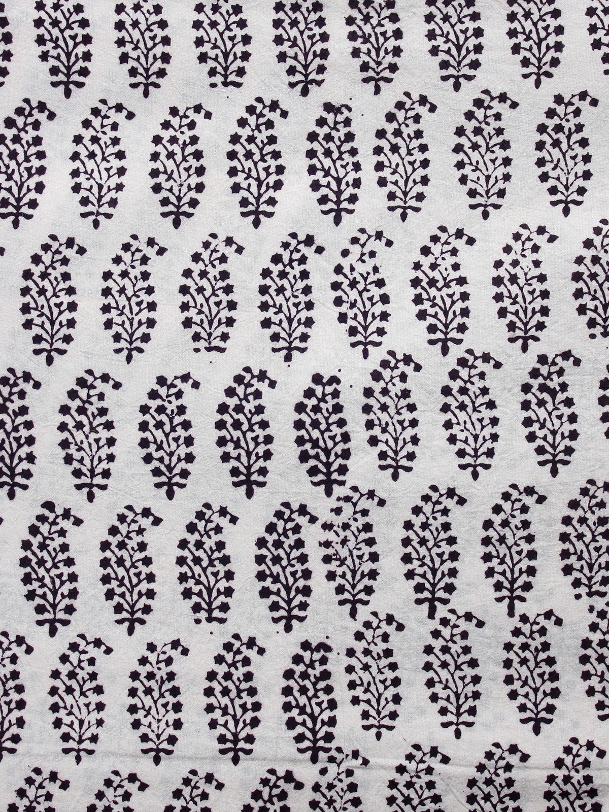 Beige Black Bagh Printed Cotton Fabric Per Meter - F005F1702