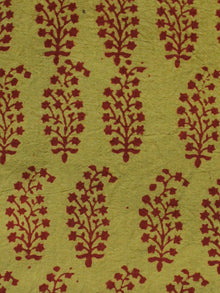 Olive Green Maroon Bagh Printed Cotton Fabric Per Meter - F005F1704
