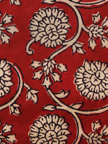 Brick Red Beige Black Bagh Printed Cotton Fabric Per Meter - F005F1706