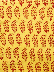 Yellow Maroon Bagh Printed Cotton Fabric Per Meter - F005F1709