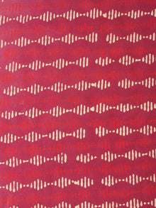 Red Beige Natural Dyed Hand Block Printed Cotton Fabric Per Meter - F0916219