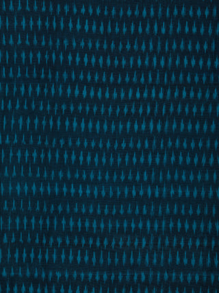 Blue Pochampally Hand Weaved Ikat Mercerised Cotton Fabric Per Meter - F002F1748