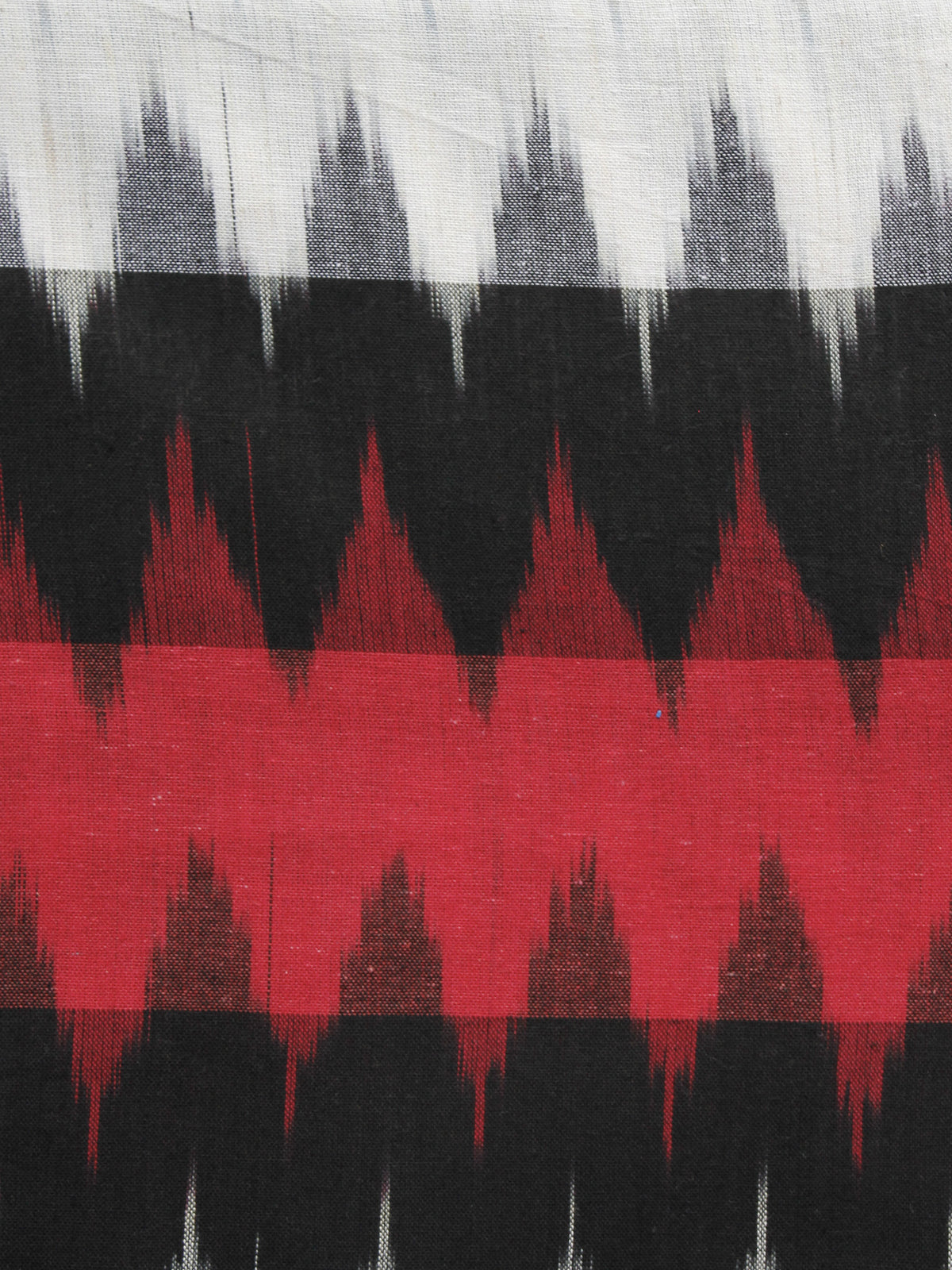 Red Black Ivory Pochampally Hand Woven Ikat Fabric Per Meter - F002F934