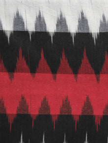 Red Black Ivory Pochampally Hand Woven Ikat Fabric Per Meter - F002F934