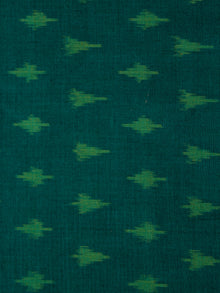 Green Pochampally Hand Weaved Ikat Mercerised Cotton Fabric Per Meter - F002F1960