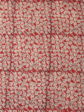 OffWhite Red Black Hand Block Printed Cotton Fabric Per Meter - F001F2450